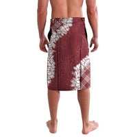 Hawaii Aloha Plumeria Lei Scarlet Palaka Lavalava - Polynesian Pride