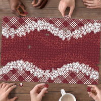 Hawaii Aloha Plumeria Lei Scarlet Palaka Puzzle - Polynesian Pride