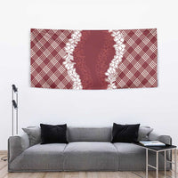 Hawaii Aloha Plumeria Lei Scarlet Palaka Tapestry - Polynesian Pride