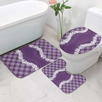 Hawaii Aloha Plumeria Lei Violet Palaka Bathroom Set - Polynesian Pride