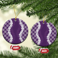 Hawaii Aloha Plumeria Lei Violet Palaka Ceramic Ornament - Polynesian Pride