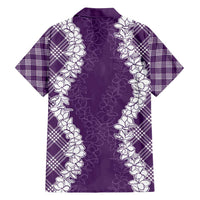 Hawaii Aloha Plumeria Lei Violet Palaka Family Matching Puletasi and Hawaiian Shirt LT7 - Polynesian Pride