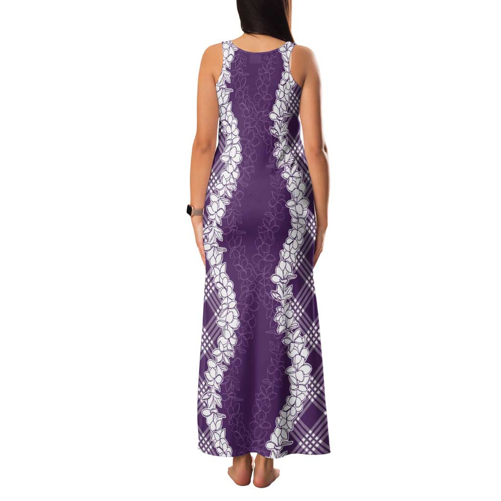 Hawaii Aloha Plumeria Lei Violet Palaka Family Matching Tank Maxi Dress and Hawaiian Shirt LT7 - Polynesian Pride