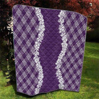 Hawaii Aloha Plumeria Lei Violet Palaka Quilt - Polynesian Pride
