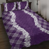 Hawaii Aloha Plumeria Lei Violet Palaka Quilt Bed Set LT7 Violet - Polynesian Pride