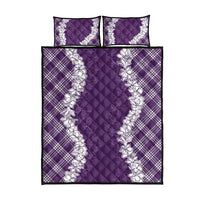Hawaii Aloha Plumeria Lei Violet Palaka Quilt Bed Set LT7 - Polynesian Pride