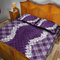 Hawaii Aloha Plumeria Lei Violet Palaka Quilt Bed Set LT7 - Polynesian Pride