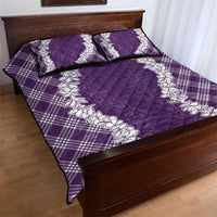 Hawaii Aloha Plumeria Lei Violet Palaka Quilt Bed Set LT7 - Polynesian Pride