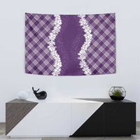 Hawaii Aloha Plumeria Lei Violet Palaka Tapestry - Polynesian Pride