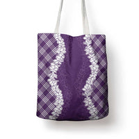 Hawaii Aloha Plumeria Lei Violet Palaka Tote Bag LT7 - Polynesian Pride