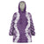 Hawaii Aloha Plumeria Lei Violet Palaka Wearable Blanket Hoodie - Polynesian Pride