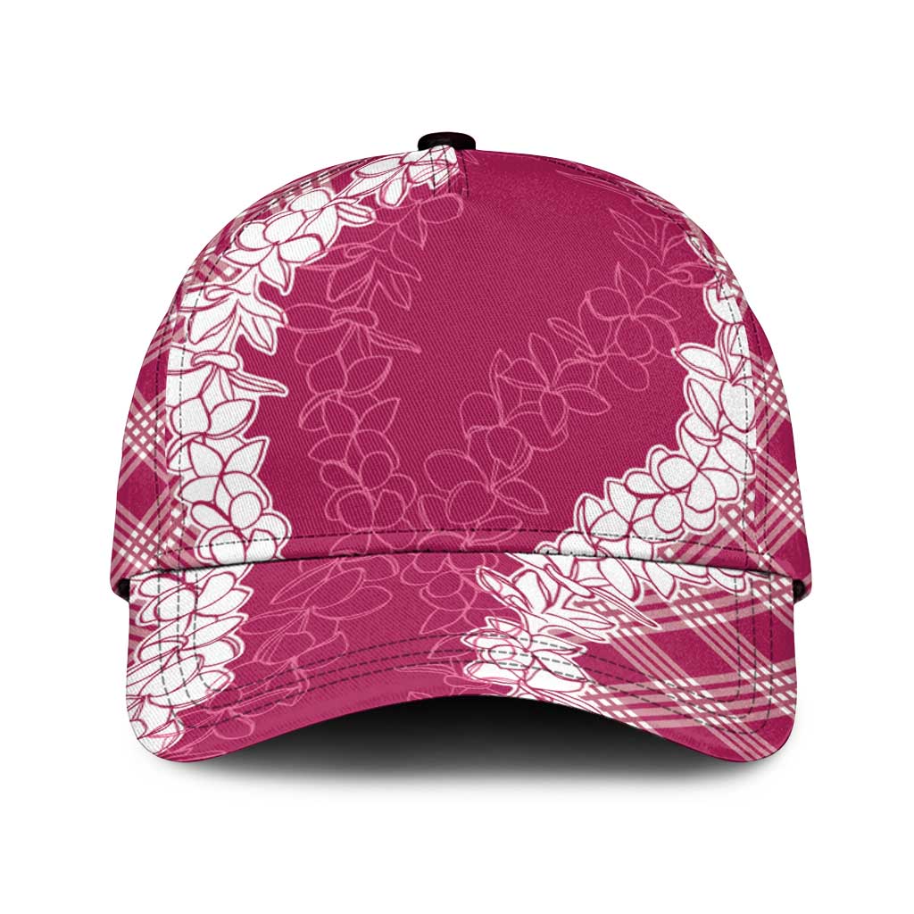 Hawaii Aloha Plumeria Lei Fuschia Palaka Classic Cap - Polynesian Pride