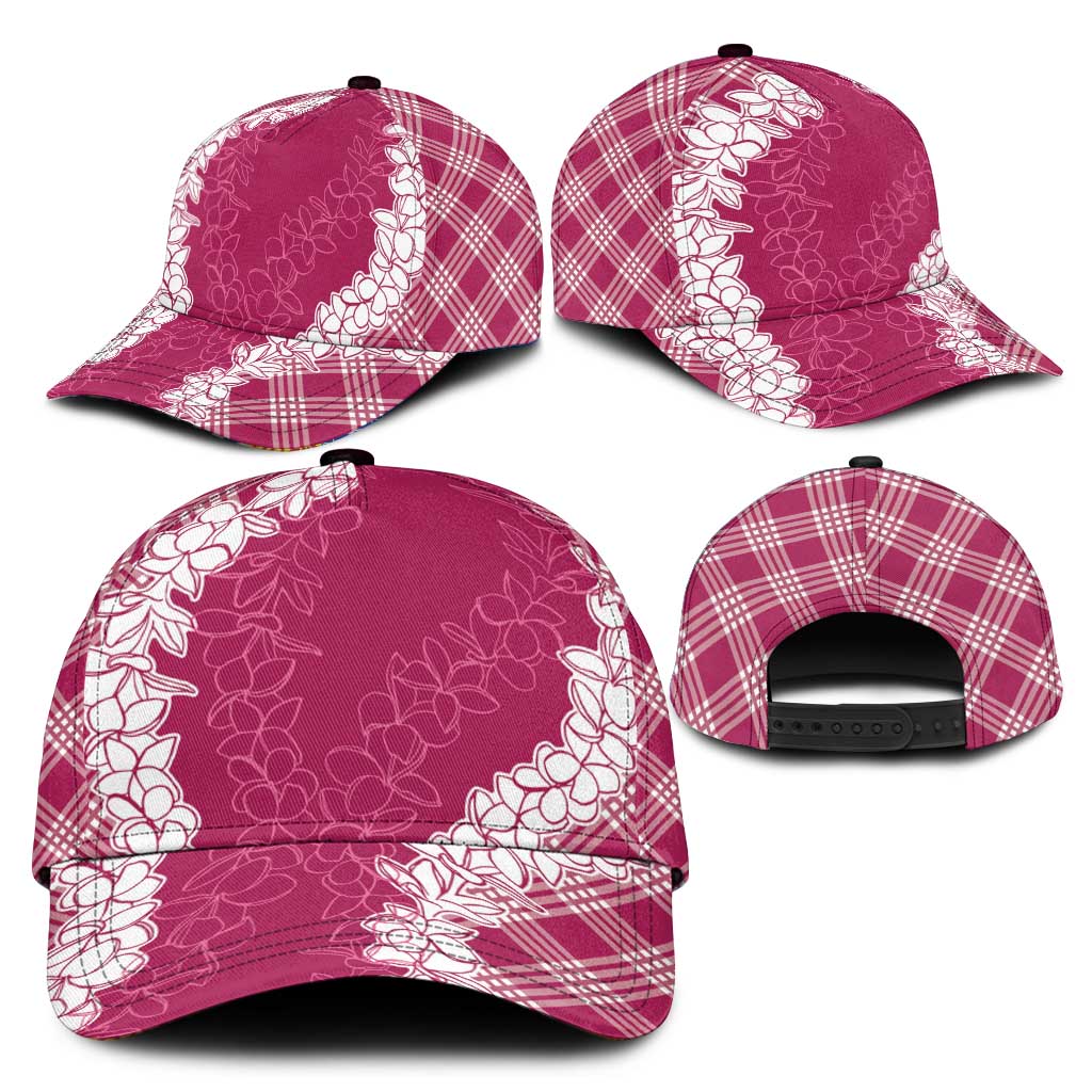 Hawaii Aloha Plumeria Lei Fuschia Palaka Classic Cap - Polynesian Pride