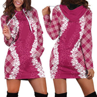 Hawaii Aloha Plumeria Lei Fuschia Palaka Hoodie Dress LT7 - Polynesian Pride