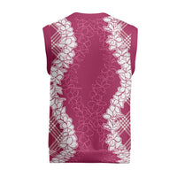 Hawaii Aloha Plumeria Lei Fuschia Palaka Christmas Knitted V-Neck Vest LT7 - Polynesian Pride