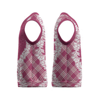 Hawaii Aloha Plumeria Lei Fuschia Palaka Christmas Knitted V-Neck Vest LT7 - Polynesian Pride