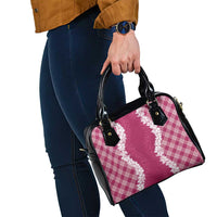 Hawaii Aloha Plumeria Lei Fuschia Palaka Shoulder Handbag - Polynesian Pride