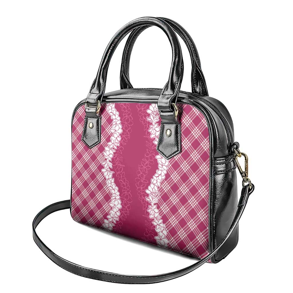 Hawaii Aloha Plumeria Lei Fuschia Palaka Shoulder Handbag - Polynesian Pride