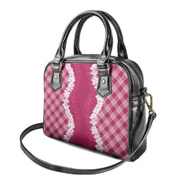 Hawaii Aloha Plumeria Lei Fuschia Palaka Shoulder Handbag - Polynesian Pride