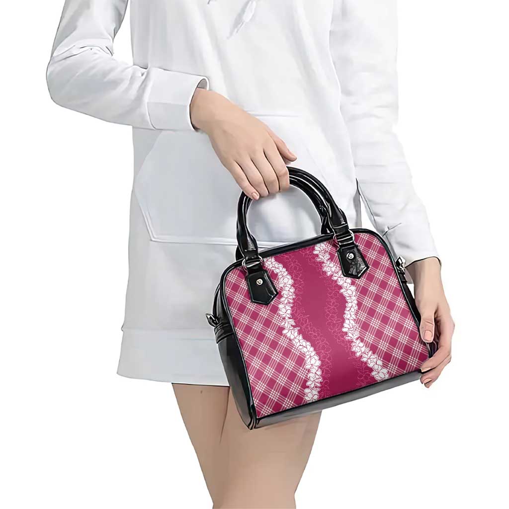 Hawaii Aloha Plumeria Lei Fuschia Palaka Shoulder Handbag - Polynesian Pride