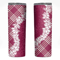 Hawaii Aloha Plumeria Lei Fuschia Palaka Skinny Tumbler LT7 Fuschia - Polynesian Pride