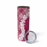 Hawaii Aloha Plumeria Lei Fuschia Palaka Skinny Tumbler LT7 - Polynesian Pride