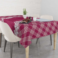 Hawaii Aloha Plumeria Lei Fuschia Palaka Tablecloth - Polynesian Pride