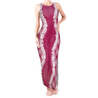 Hawaii Aloha Plumeria Lei Fuschia Palaka Tank Maxi Dress - Polynesian Pride