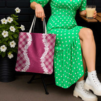 Hawaii Aloha Plumeria Lei Fuschia Palaka Tote Bag - Polynesian Pride