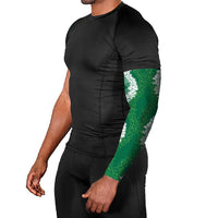 Hawaii Aloha Plumeria Lei Green Palaka Arm Sleeves - Polynesian Pride