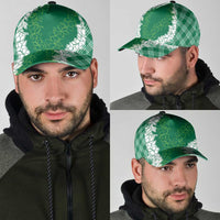 Hawaii Aloha Plumeria Lei Green Palaka Classic Cap - Polynesian Pride