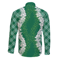 Hawaii Aloha Plumeria Lei Green Palaka Family Matching Mermaid Dress and Hawaiian Shirt LT7 - Polynesian Pride