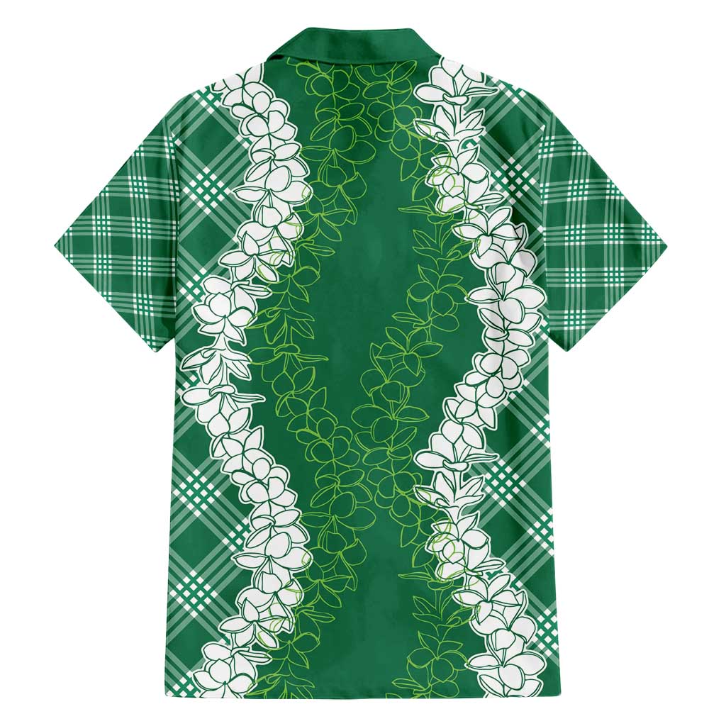 Hawaii Aloha Plumeria Lei Green Palaka Family Matching Summer Maxi Dress and Hawaiian Shirt LT7 - Polynesian Pride