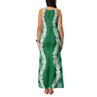 Hawaii Aloha Plumeria Lei Green Palaka Family Matching Tank Maxi Dress and Hawaiian Shirt LT7 - Polynesian Pride
