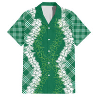 Hawaii Aloha Plumeria Lei Green Palaka Hawaiian Shirt - Polynesian Pride
