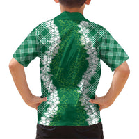 Hawaii Aloha Plumeria Lei Green Palaka Hawaiian Shirt - Polynesian Pride