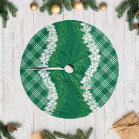 Hawaii Aloha Plumeria Lei Green Palaka Tree Skirt - Polynesian Pride
