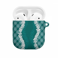 Hawaii Aloha Plumeria Lei Teal Palaka AirPods Case - Polynesian Pride