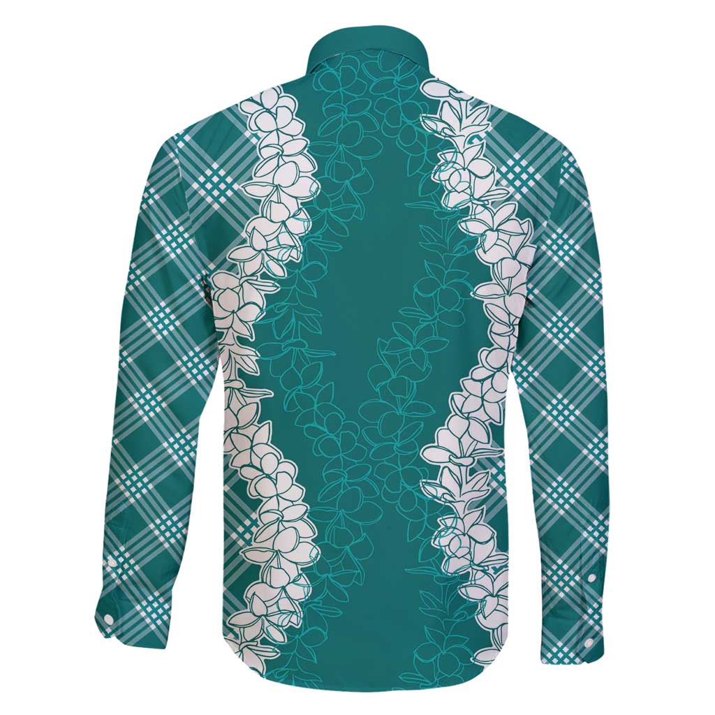 Hawaii Aloha Plumeria Lei Teal Palaka Family Matching Mermaid Dress and Hawaiian Shirt LT7 - Polynesian Pride