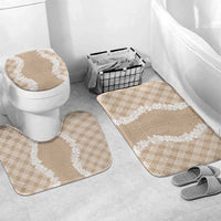 Hawaii Aloha Plumeria Lei Beige Palaka Bathroom Set - Polynesian Pride