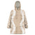 Hawaii Aloha Plumeria Lei Beige Palaka Wearable Blanket Hoodie - Polynesian Pride
