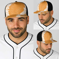 Hawaii Aloha Plumeria Lei Orange Palaka Baseball Net Cap - Polynesian Pride