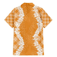 Hawaii Aloha Plumeria Lei Orange Palaka Family Matching Mermaid Dress and Hawaiian Shirt LT7 - Polynesian Pride