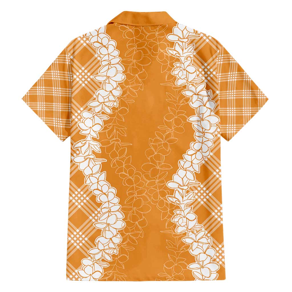 Hawaii Aloha Plumeria Lei Orange Palaka Family Matching Summer Maxi Dress and Hawaiian Shirt LT7 - Polynesian Pride