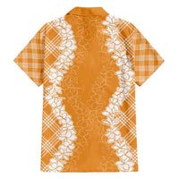 Hawaii Aloha Plumeria Lei Orange Palaka Family Matching Summer Maxi Dress and Hawaiian Shirt LT7 - Polynesian Pride