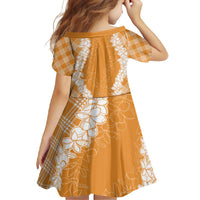 Hawaii Aloha Plumeria Lei Orange Palaka Family Matching Tank Maxi Dress and Hawaiian Shirt LT7 - Polynesian Pride