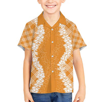 Hawaii Aloha Plumeria Lei Orange Palaka Hawaiian Shirt - Polynesian Pride