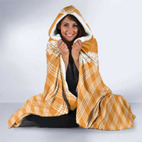 Hawaii Aloha Plumeria Lei Orange Palaka Hooded Blanket - Polynesian Pride