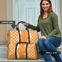 Hawaii Aloha Plumeria Lei Orange Palaka Travel Bag - Polynesian Pride