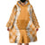Hawaii Aloha Plumeria Lei Orange Palaka Wearable Blanket Hoodie - Polynesian Pride